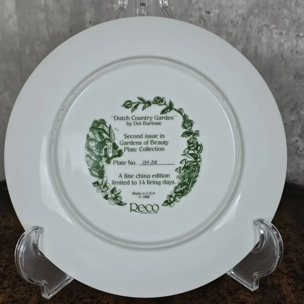 VTG RECO‎ Gardens of Beauty Plate HOLLAND Dutch Country Garden by Dot Barlowe